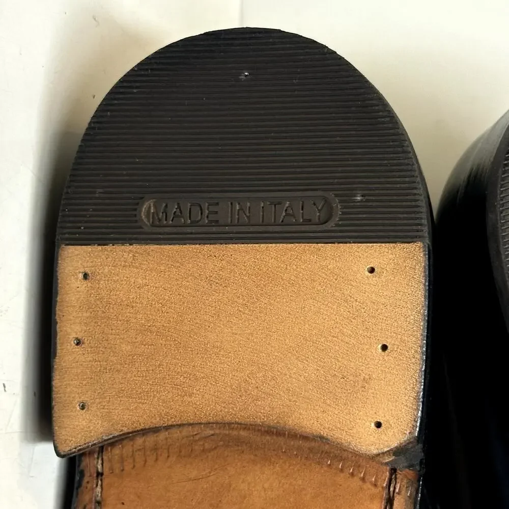 NEW HEELS Polo Ralph Lauren Penny Loafer Black Calf Weltline Made in Italy 9.5 D